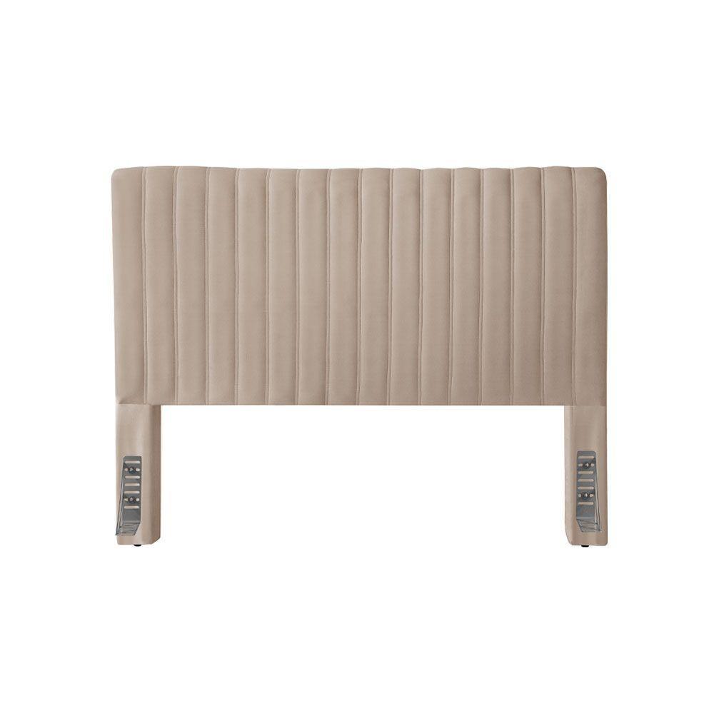 Cabeceira Cama Box Queen 1,60m Estofada Havai Veludo Bege - 3