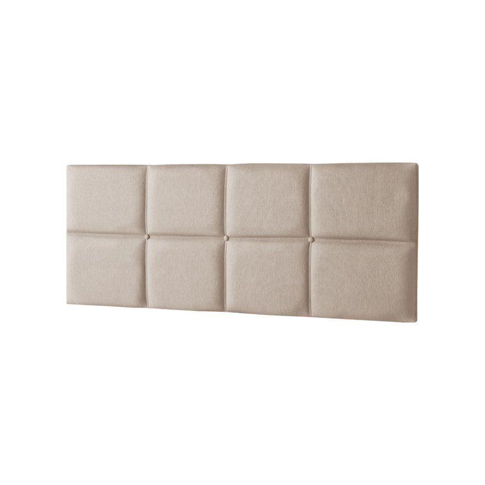 Cabeceira Painel Cama Box Queen 1,60m Estofada Belize Linho Bege - 3