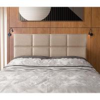Cabeceira Painel Cama Box Queen 1,60m Estofada Belize Linho Bege - 1