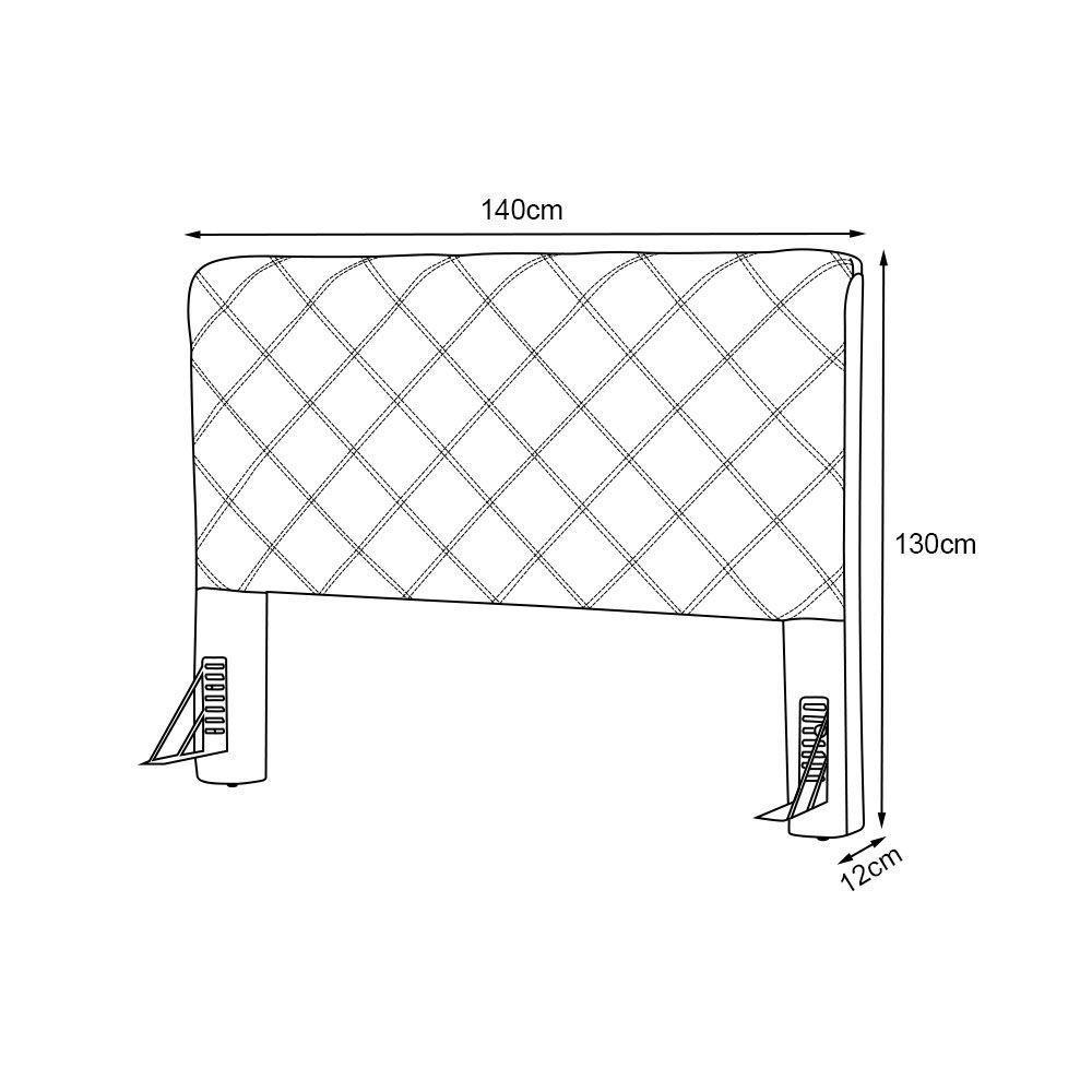 Cabeceira Cama Box Casal 1,40m Estofada Capri Veludo Bege - 6