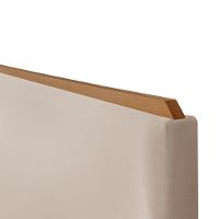 Cabeceira Cama Box Casal 1,40m Estofada Detalhe Em Madeira Java Veludo Bege - 2