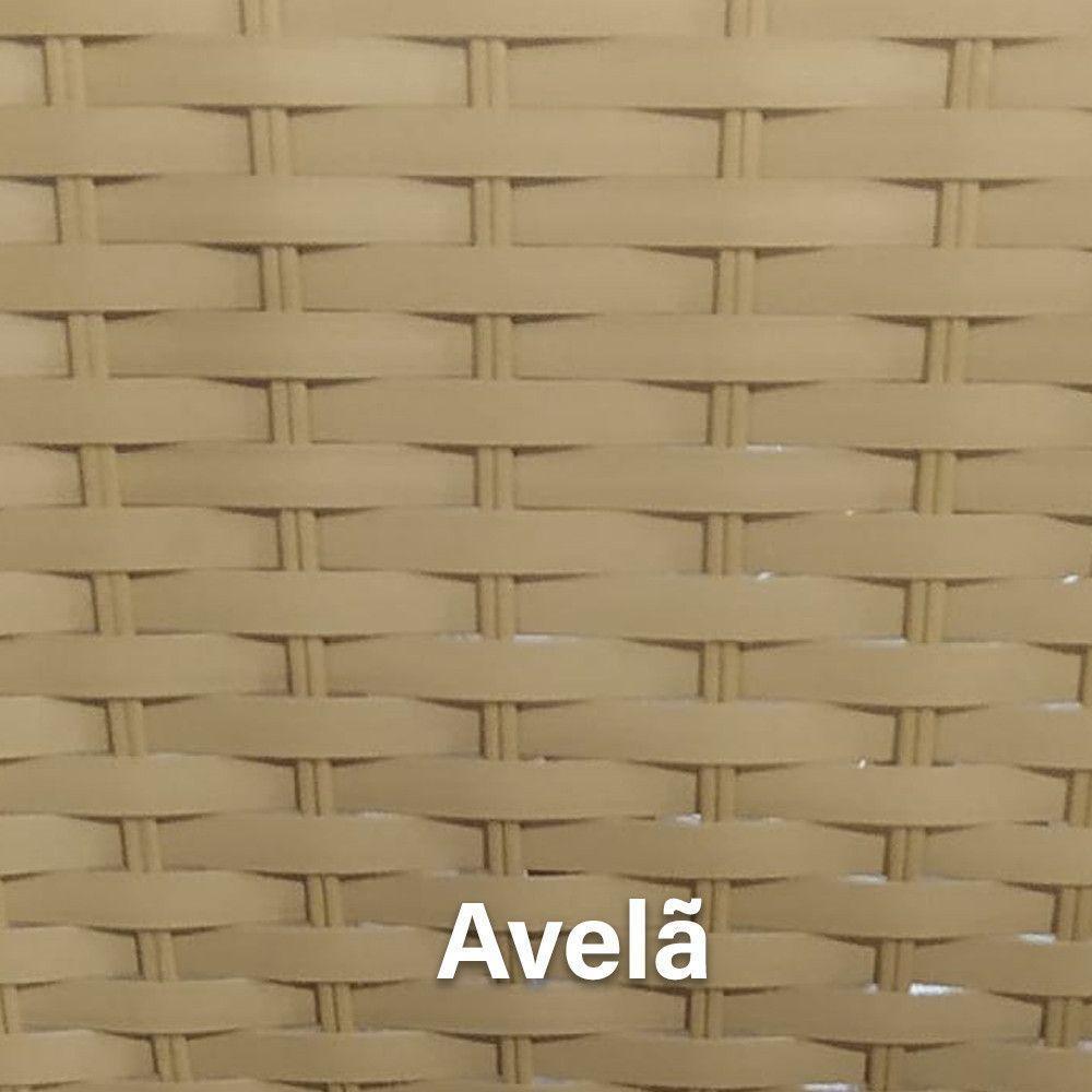 4 Cadeiras E Mesa Tampo Ripado área Jardim Varanda Piscina Avelã - 5