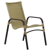 4 Cadeiras E Mesa Tampo Ripado área Jardim Varanda Piscina Avelã - 2