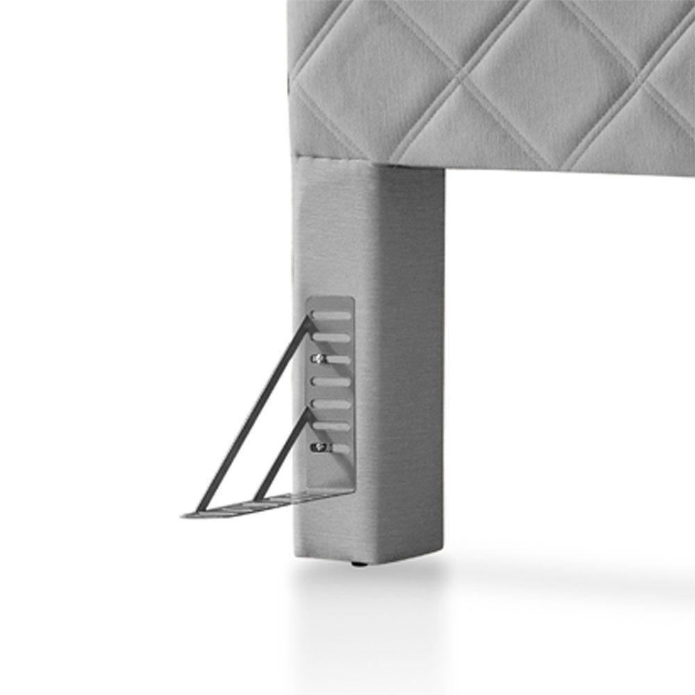 Cabeceira Cama Box King 1,93m Estofada Capri Linho Cinza - 5