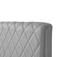 Cabeceira Cama Box King 1,93m Estofada Capri Linho Cinza