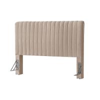 Cabeceira Cama Box King 1,93m Estofada Havai Veludo Bege - 2