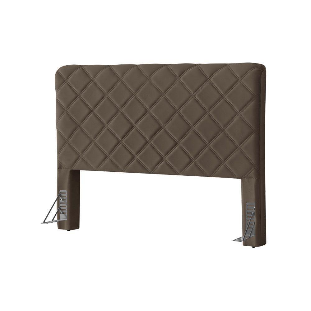 Cabeceira Cama Box Casal 1,40m Estofada Capri Veludo Marrom - 2