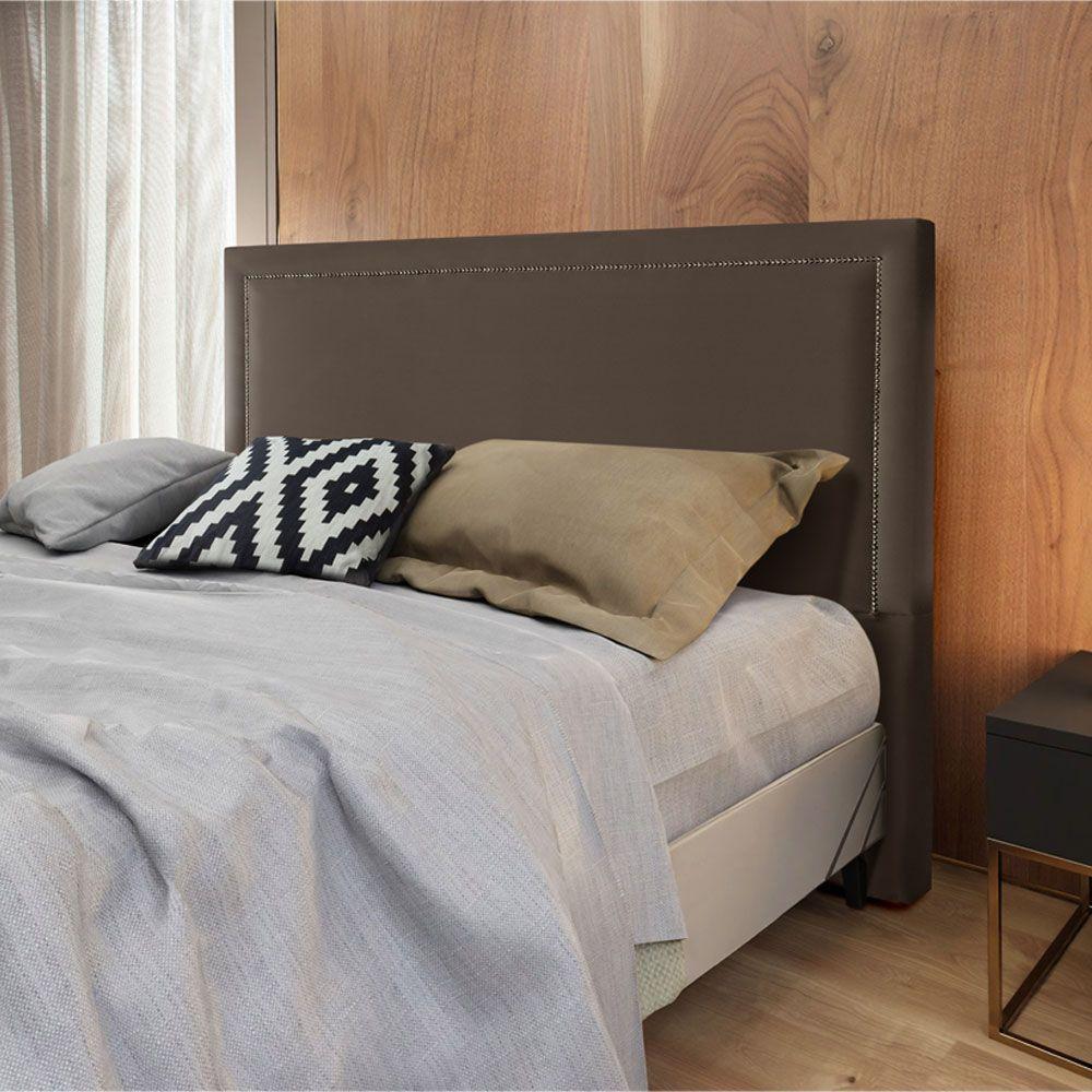 Cabeceira Cama Box King 1,93m Estofada Aruba Veludo Marrom - 1