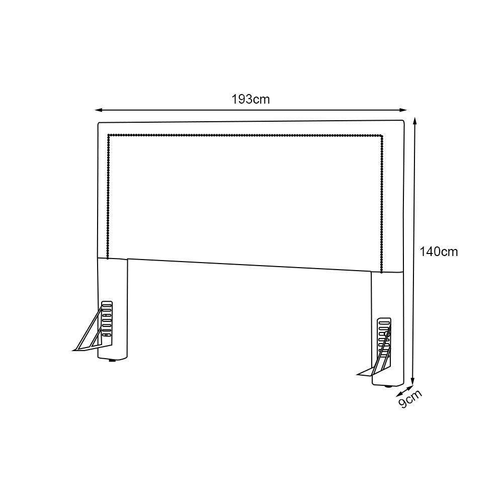Cabeceira Cama Box King 1,93m Estofada Aruba Veludo Marrom - 6