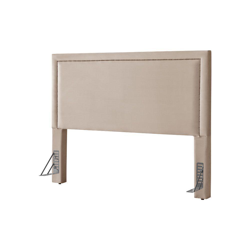 Cabeceira Cama Box Queen 1,60m Estofada Aruba Veludo Bege - 3