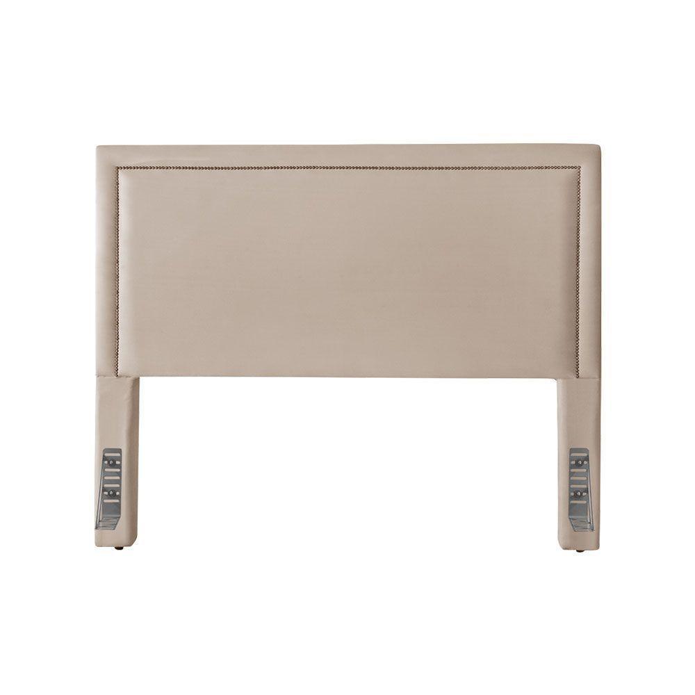 Cabeceira Cama Box Queen 1,60m Estofada Aruba Veludo Bege - 4
