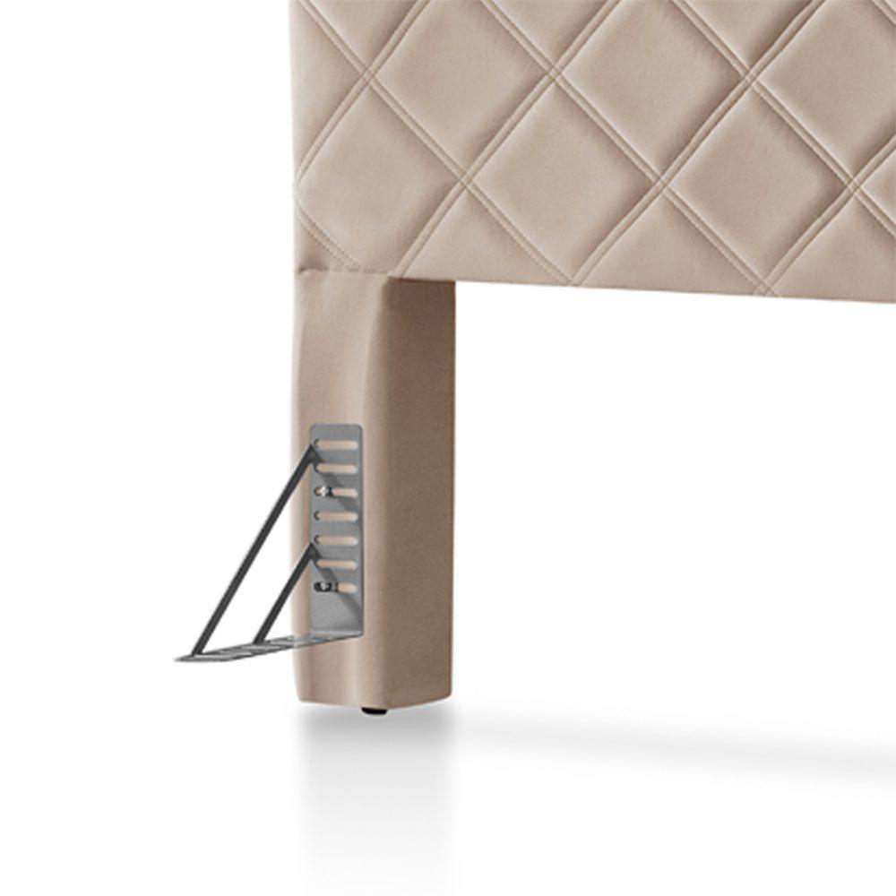 Cabeceira Cama Box King 1,93m Estofada Capri Veludo Bege - 6
