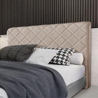 Cabeceira Cama Box King 1,93m Estofada Capri Veludo Bege - 1