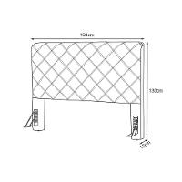 Cabeceira Cama Box King 1,93m Estofada Capri Veludo Bege - 2