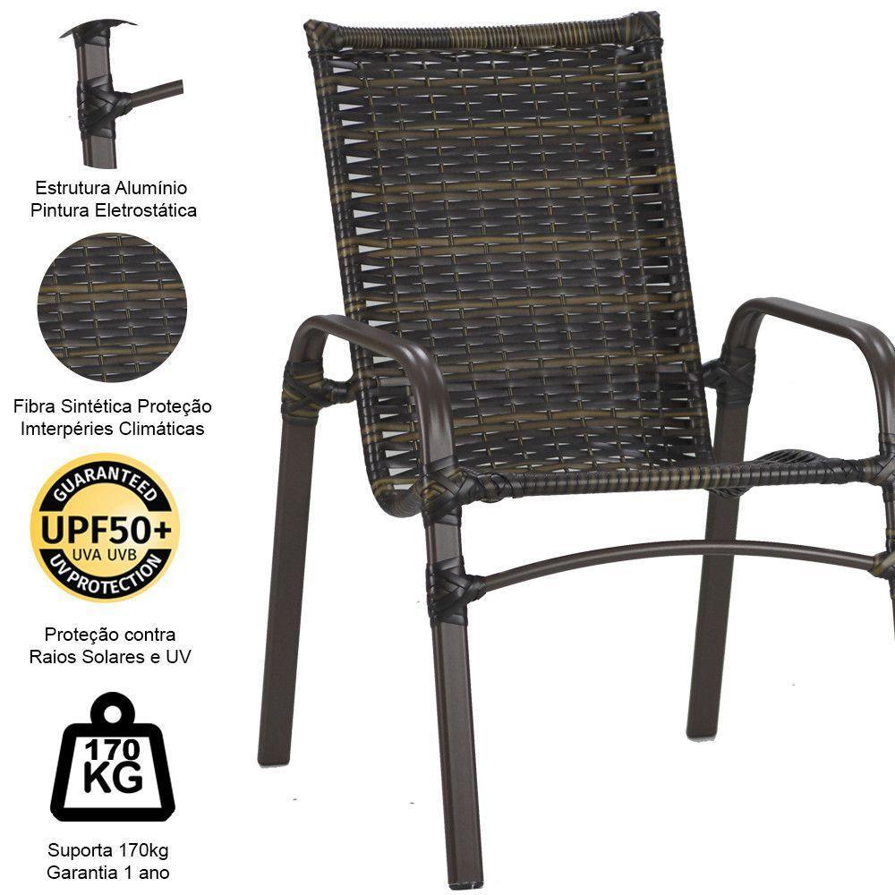 4 Cadeiras E Mesa Tampo Ripado área Jardim Varanda Piscina Pedra Ferro - 4