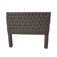 Cabeceira Cama King Estofada Capitonê Creta 1,93m Veludo Marrom - 1