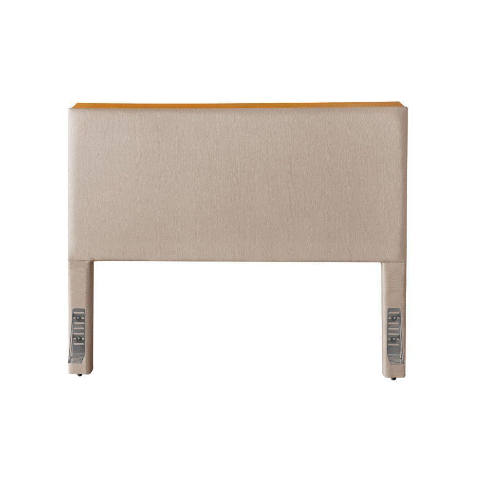 Cabeceira Cama Box King 1,93m Estofada Detalhe Em Madeira Java Linho Bege - 3