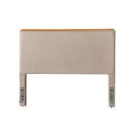 Cabeceira Cama Box King 1,93m Estofada Detalhe Em Madeira Java Linho Bege - 3