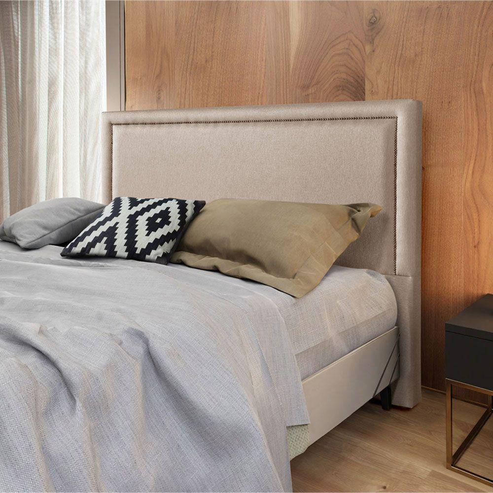 Cabeceira Cama Box Casal 1,40m Estofada Aruba Linho Bege - 1