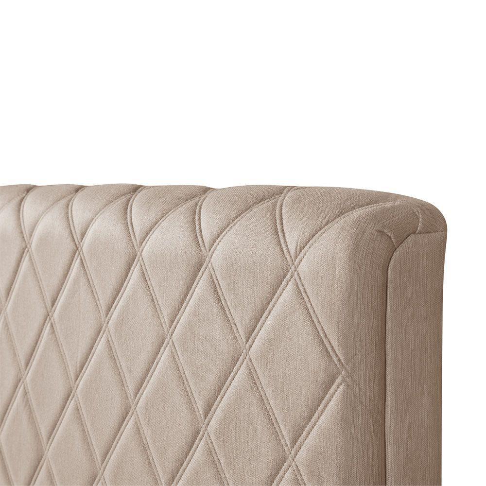 Cabeceira Cama Box King 1,93m Estofada Capri Linho Bege - 4