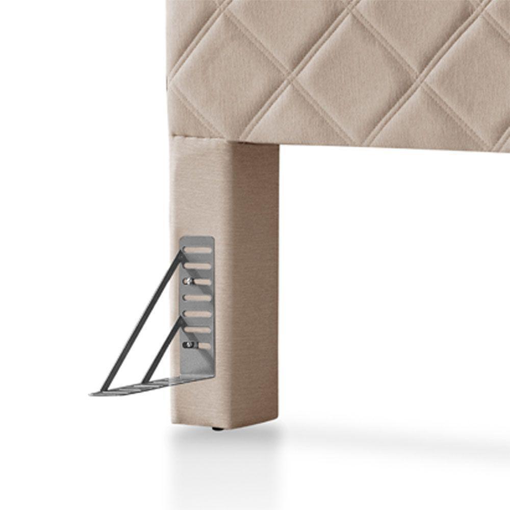Cabeceira Cama Box King 1,93m Estofada Capri Linho Bege - 5
