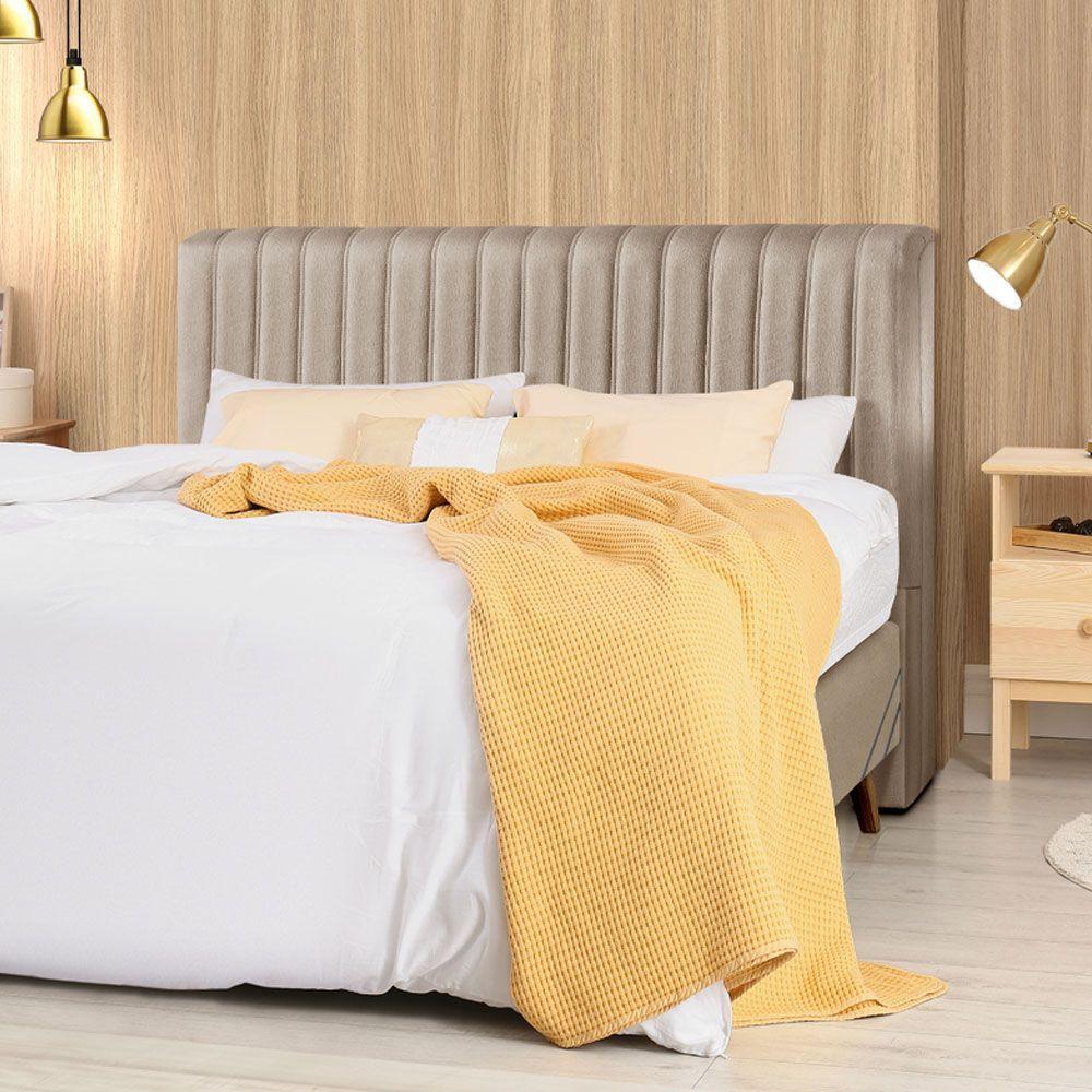 Cabeceira Cama Box Casal 1,40m Estofada Havai Linho Bege - 1