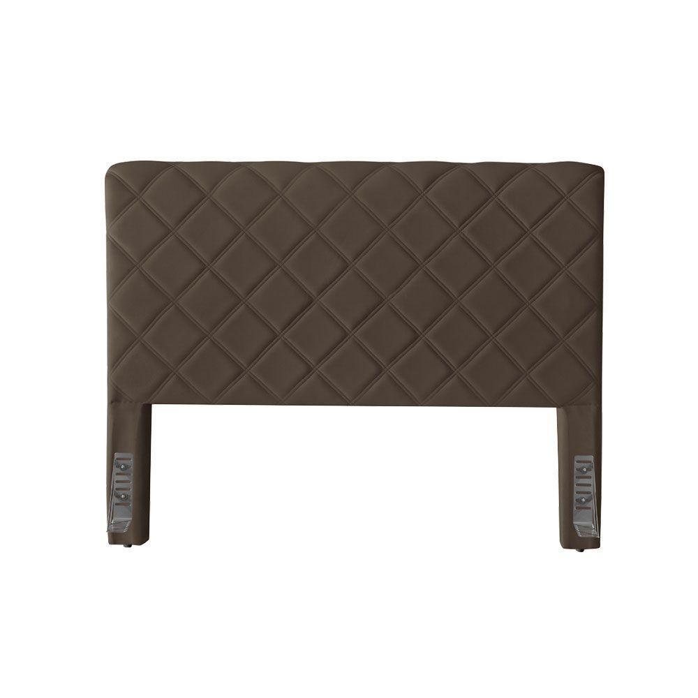 Cabeceira Cama Box Queen 1,60m Estofada Capri Veludo Marrom - 3