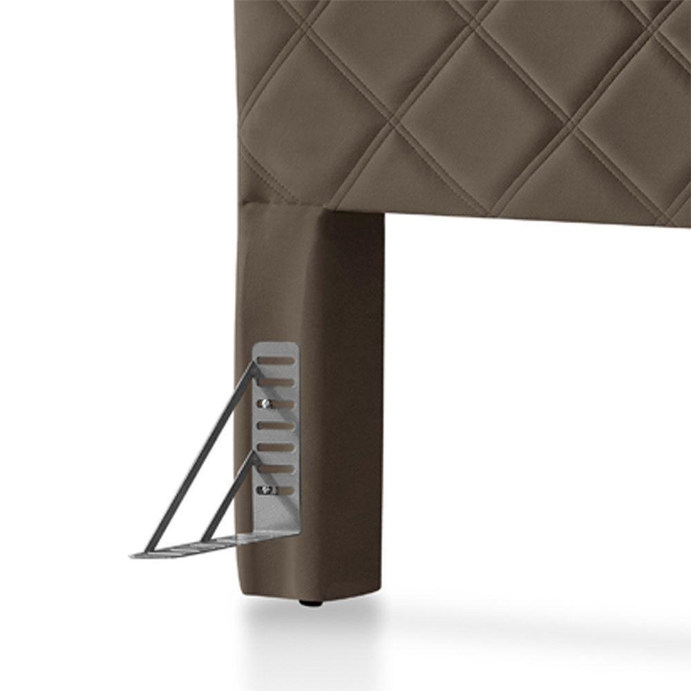 Cabeceira Cama Box Queen 1,60m Estofada Capri Veludo Marrom - 5