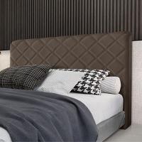 Cabeceira Cama Box Queen 1,60m Estofada Capri Veludo Marrom - 1