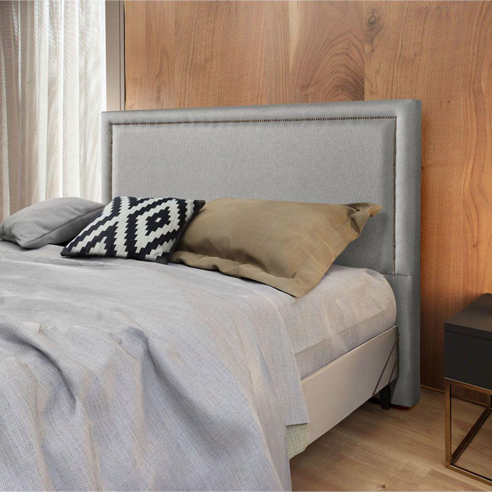 Cabeceira Cama Box Casal 1,40m Estofada Aruba Linho Cinza - 1