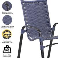 4 Cadeiras E Mesa Tampo Ripado área Jardim Varanda Piscina Azul Dark - 5