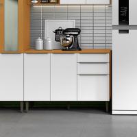 Balcão Para Cozinha 120cm 100% Mdf 3 Portas 2 Gavetas Luna Cinamomo/branco - 5