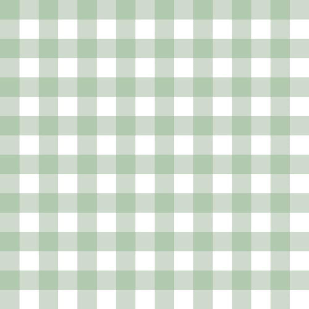 Papel De Parede Doce Estilo Xadrez Verde 82281 - 1