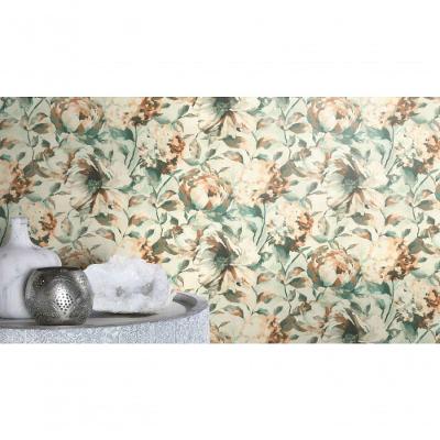 Papel De Parede Barbara Home Flores Azul E Marrom 485134