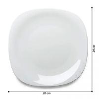 Jogo 4 Prato Sobremesa De Vidro Parma Bormioli Branco 20cm - 3