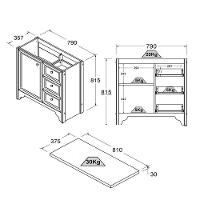 Gabinete Banheiro Com Tampo 1 Pt 3 Gv 79 Cm Bn05 Branco Dtall - 5