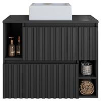 Gabinete Suspenso 2 Portas Com Cuba Branca 75 Cm Bl1000 Grafite Faem Grafite - 1