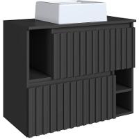 Gabinete Suspenso 2 Portas Com Cuba Branca 75 Cm Bl1000 Grafite Faem Grafite - 6