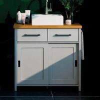 Gabinete Banheiro Com Tampo 2 Pt 2 Gv 85 Cm Bn04 Cinza Dtall - 2