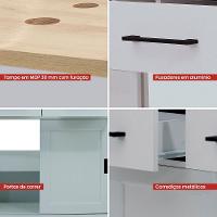 Gabinete Banheiro Com Tampo 2 Pt 2 Gv 85 Cm Bn04 Cinza Dtall - 3