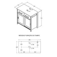 Gabinete Banheiro Com Tampo 2 Pt 2 Gv 85 Cm Bn04 Branco Dtall