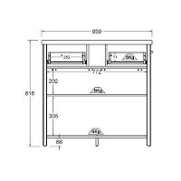 Gabinete Banheiro Com Tampo 2 Pt 2 Gv 85 Cm Bn04 Branco Dtall - 6