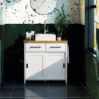 Gabinete Banheiro Com Tampo 2 Pt 2 Gv 85 Cm Bn04 Branco Dtall - 8