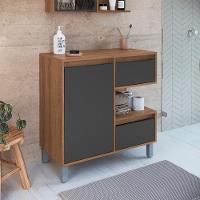 Gabinete Suspenso 80 Cm E Espelheira Cj2001 Mell Grafite Faem Mell Grafite - 6