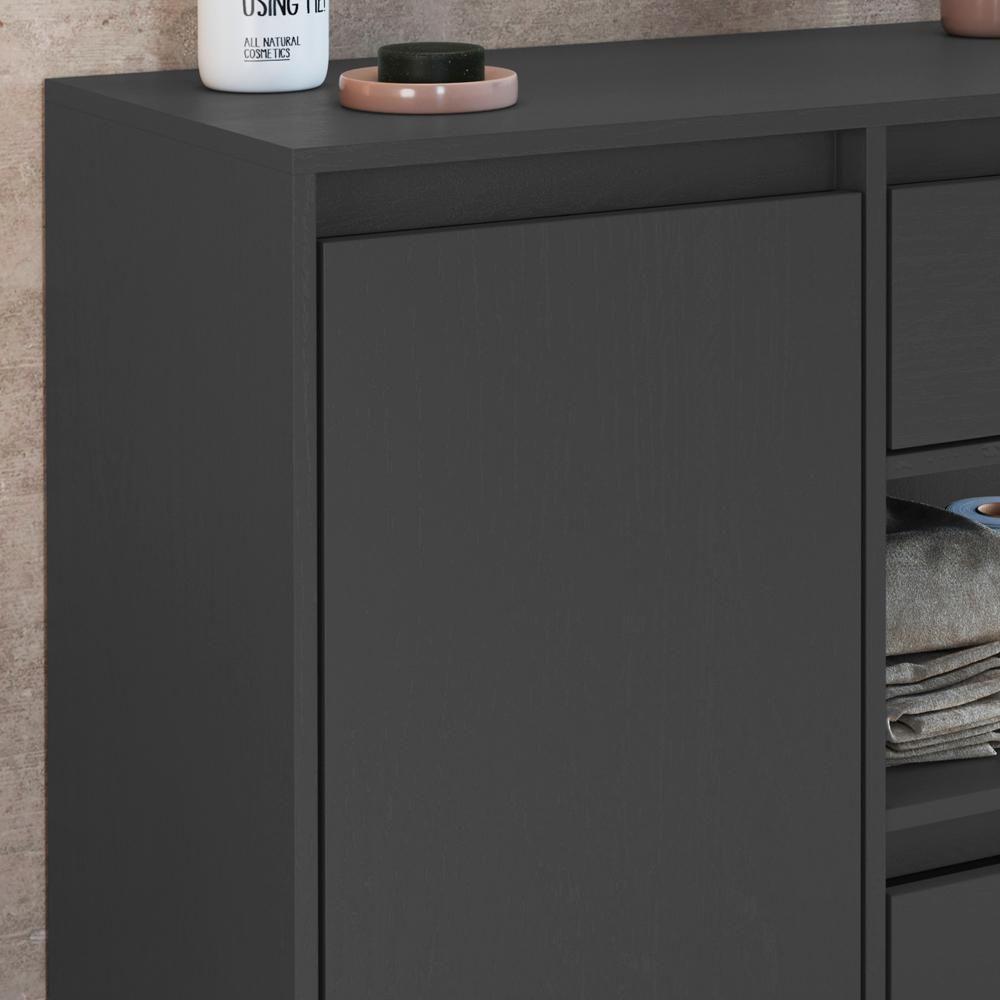 Gabinete Suspenso 1 Porta E 2 Gavetas 80 Cm Bl2001 Grafite Faem Grafite - 7