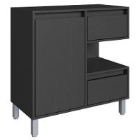 Gabinete Suspenso 1 Porta E 2 Gavetas 80 Cm Bl2001 Grafite Faem Grafite - 1