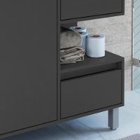 Gabinete Suspenso 1 Porta E 2 Gavetas 80 Cm Bl2001 Grafite Faem Grafite - 5