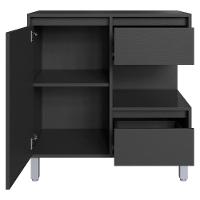 Gabinete Suspenso 1 Porta E 2 Gavetas 80 Cm Bl2001 Grafite Faem Grafite - 6