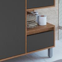 Gabinete Suspenso 1 Porta E 2 Gavetas 80 Cm Bl2001 Mell Grafite Faem Mell Grafite - 5