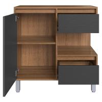 Gabinete Suspenso 1 Porta E 2 Gavetas 80 Cm Bl2001 Mell Grafite Faem Mell Grafite - 6